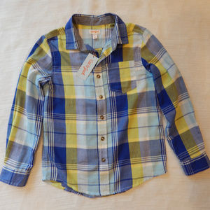 Boys' Plaid Button Down Shirt Medium